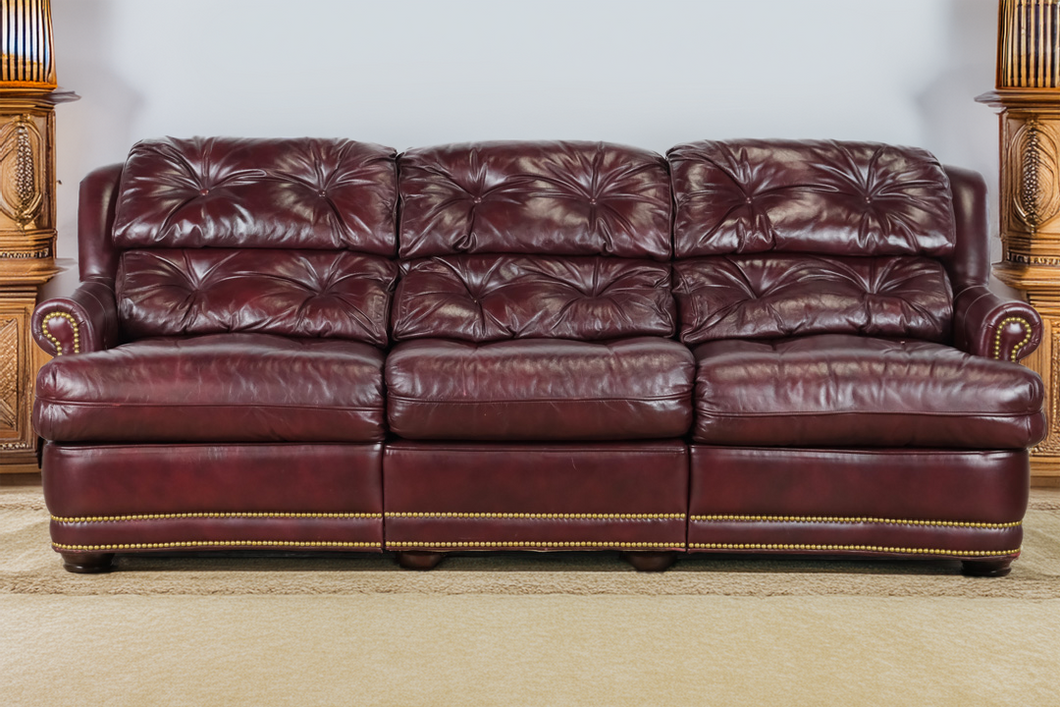 Merlot Reclining Leather Couch