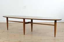 Load image into Gallery viewer, Mersman Mid Century Modern Oval Walnut Coffee Table with Tapered Legs
