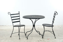 Load image into Gallery viewer, Black Wrought Iron Mesh Patio Bistro Set with Round Table and 2 Chairs
