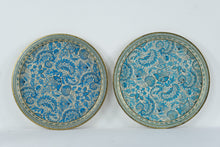 Load image into Gallery viewer, Pair Vienna Woods Design Blue Paisley Serving Trays Made in England

