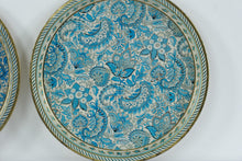 Load image into Gallery viewer, Pair Vienna Woods Design Blue Paisley Serving Trays Made in England

