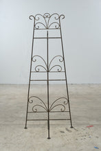 Load image into Gallery viewer, Tall Metal Folding Bakers Rack Plant Stand Scrollwork 54 Inch
