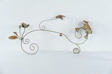 Load image into Gallery viewer, Metal Frog Butterfly Garden Wall Art Floral Scrollwork 36 x 22

