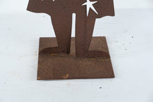 Load image into Gallery viewer, Celestial Woman Rusted Metal Sculpture Bird Star Folk Art 35 Inch
