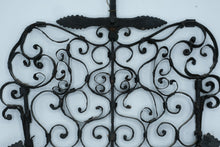 Load image into Gallery viewer, Antique Hand Forged Iron Wall Rack 6 Hooks Scrollwork Folk Art Kitchen Hanger
