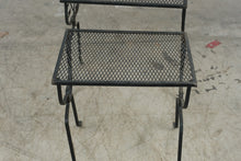 Load image into Gallery viewer, Vintage Wrought Iron Mesh Nesting Side Tables Set of 2 Black Patio Garden
