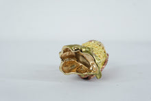 Load image into Gallery viewer, Owl Trinket Box Hinged Enameled Metal Figurine Rhinestone Eyes
