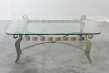 Load image into Gallery viewer, Metal Pewter Coffee Table with Thick Glass Top
