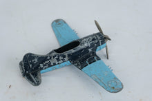 Load image into Gallery viewer, Vintage Hubley Kiddie Toy Folding Wing Airplane Lancaster PA Blue Metal Plane

