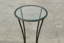 Load image into Gallery viewer, Vintage Wrought Iron Round Glass Plant Stand Accent Table 28 Inch
