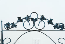 Load image into Gallery viewer, Folding Wrought Iron Bakers Rack Plant Stand Blue Black Metal Shelf 50 Inch

