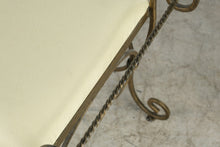 Load image into Gallery viewer, Wrought Iron Scrollwork Bench with Upholstered Seat
