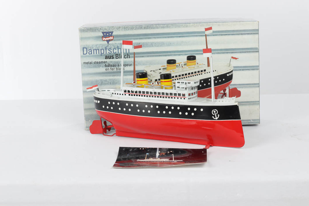 Metal Steamer Ship by Arnold - Dampfschiff Aus Blech - Made in Germany - 87001