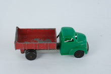 Load image into Gallery viewer, Vintage Hubley Dump Truck Green Red Pressed Steel Cast Metal Made in USA
