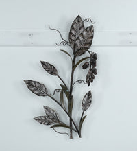 Load image into Gallery viewer, Metal Wall Hanging – Leaf &amp; Floral Design – 17&quot; x 31&quot;
