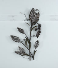 Load image into Gallery viewer, Metal Wall Hanging – Leaf &amp; Floral Design – 17&quot; x 31&quot;
