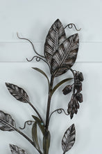 Load image into Gallery viewer, Metal Wall Hanging – Leaf &amp; Floral Design – 17&quot; x 31&quot;
