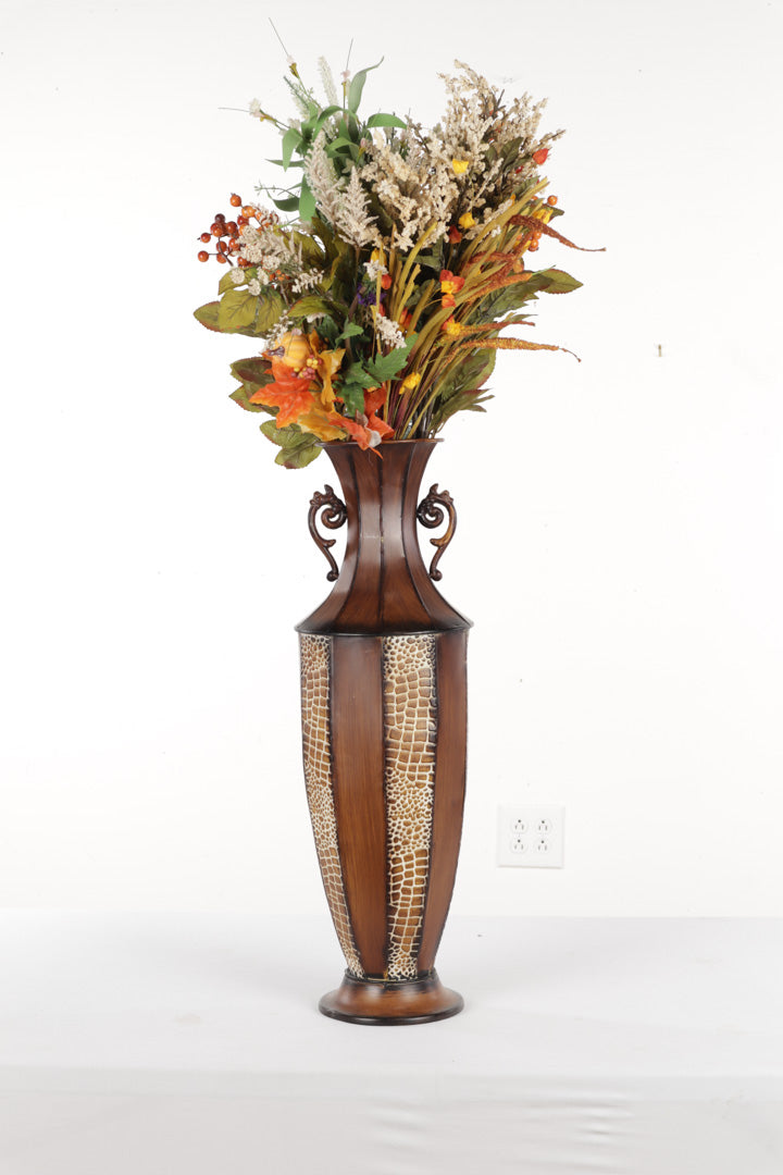 Metal Elegant Expressions Vase with Artificial Bouquet