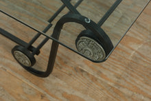 Load image into Gallery viewer, Wrought Iron &amp; Glass Coffee Table – 48” Wide x 25” Deep x 18” Tall
