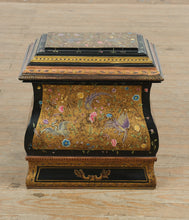 Load image into Gallery viewer, Asian Toleware Hand-Painted Lacquer Wood &amp; Tin Storage Box Cabinet
