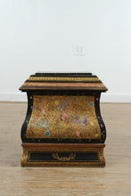 Load image into Gallery viewer, Asian Toleware Hand-Painted Lacquer Wood &amp; Tin Storage Box Cabinet
