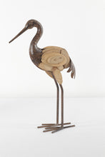 Load image into Gallery viewer, Metal &amp; Wood Crane Sculpture - Head Up
