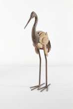 Load image into Gallery viewer, Metal &amp; Wood Crane Sculpture - Head Up
