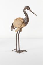 Load image into Gallery viewer, Metal &amp; Wood Crane Sculpture - Head Up
