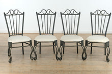 Load image into Gallery viewer, Ornate Metal &amp; Glass Dining Set – 5-Piece Square Table with Sculpted Metal Base
