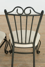 Load image into Gallery viewer, Ornate Metal &amp; Glass Dining Set – 5-Piece Square Table with Sculpted Metal Base
