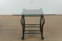 Load image into Gallery viewer, Ornate Metal &amp; Glass Dining Set – 5-Piece Square Table with Sculpted Metal Base
