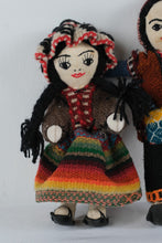 Load image into Gallery viewer, Vintage Peruvian Folk Art Doll Pair Handcrafted Textile Dolls Traditional Costume
