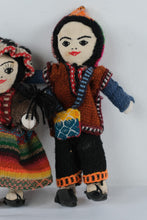 Load image into Gallery viewer, Vintage Peruvian Folk Art Doll Pair Handcrafted Textile Dolls Traditional Costume
