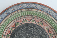Load image into Gallery viewer, Mexican Aztec Calendar Pottery Wall Plate 21 Inch Hand Painted Style Repaired
