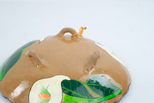 Load image into Gallery viewer, Mexican Talavera Style Calla Lily Footed Pottery Bowl Hand Painted 11 Inch
