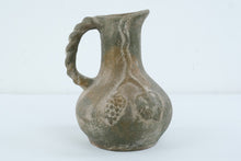 Load image into Gallery viewer, Mexican Pottery Pitcher 11 Inch Rustic Grapevine Relief Twisted Handle Folk Art
