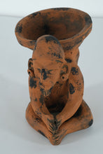 Load image into Gallery viewer, Handmade Mexico Terracotta Seated Figure Vessel – Rustic Folk Art Sculpture, 6" Wide
