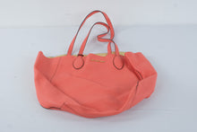 Load image into Gallery viewer, Michael Kors Coral Pebbled Leather Reversible Tote Gold Interior Large 17 x 13
