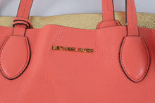 Load image into Gallery viewer, Michael Kors Coral Pebbled Leather Reversible Tote Gold Interior Large 17 x 13
