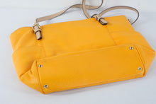 Load image into Gallery viewer, Michael Kors Orange Pebbled Leather Shoulder Bag Tote Gold MK Charm 16 x 12

