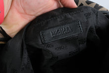 Load image into Gallery viewer, Michael Kors MK Logo Jacquard Satchel Crossbody Handbag Black Beige Large
