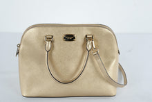 Load image into Gallery viewer, Michael Kors Gold Metallic Satchel Crossbody Handbag - Online Only
