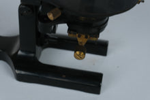 Load image into Gallery viewer, Antique R Winkel Gottingen German Brass Microscope No 19332 with Wood Case
