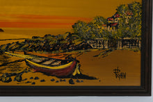 Load image into Gallery viewer, Mid Century Modern Coastal Seascape Painting Signed Ryan Original Board Art 51x27
