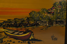 Load image into Gallery viewer, Mid Century Modern Coastal Seascape Painting Signed Ryan Original Board Art 51x27
