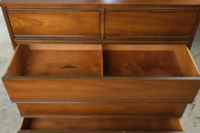 Load image into Gallery viewer, Mid Century Modern Dixie Walnut 5 Drawer Chest on Tapered Legs

