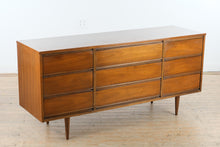 Load image into Gallery viewer, Mid Century Modern Walnut 9 Drawer Dresser- Online Only

