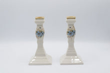 Load image into Gallery viewer, Mikasa Garden Club Day Dreams EC461 Candle Holders Pair Japan 1980s Blue Floral

