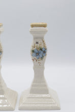 Load image into Gallery viewer, Mikasa Garden Club Day Dreams EC461 Candle Holders Pair Japan 1980s Blue Floral
