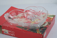 Load image into Gallery viewer, Mikasa Crystal Poinsettia Heart Serving Plate 10 Inch Vintage West Germany
